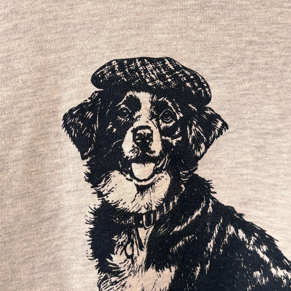 Anthropologie Maeve Best in Show Dog Sweatshirt Womens S Gray Preppy Chic - Picture 5 of 9